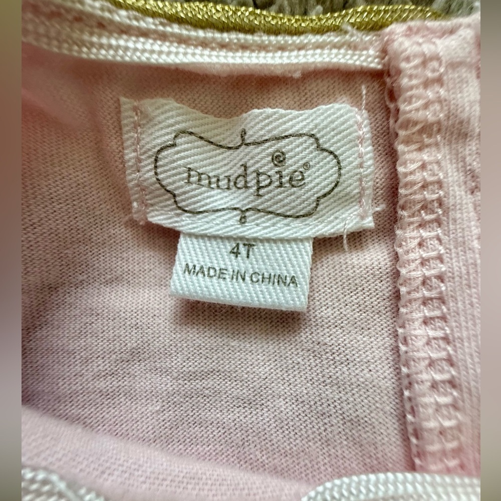🦄 Mud Pie Unicorn Pocket Dress | Pink Ruffle Sleeve | Size 4T - Picture 3 of 5